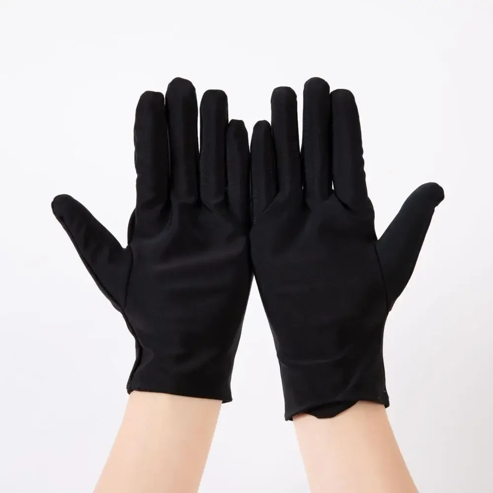1 Pair  Men Black Etiquette Stretch Gloves Bike Motorcycle Thin Pure Silk Liner Gloves Skiing Walking Inner Gloves