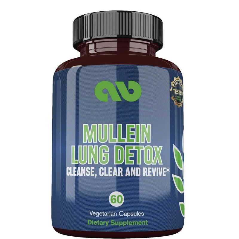 

Mullein Lung Detox Smokers Help Healthy Lungs and Clear Breath, Natural Lung Cleansing, 60 Capsules