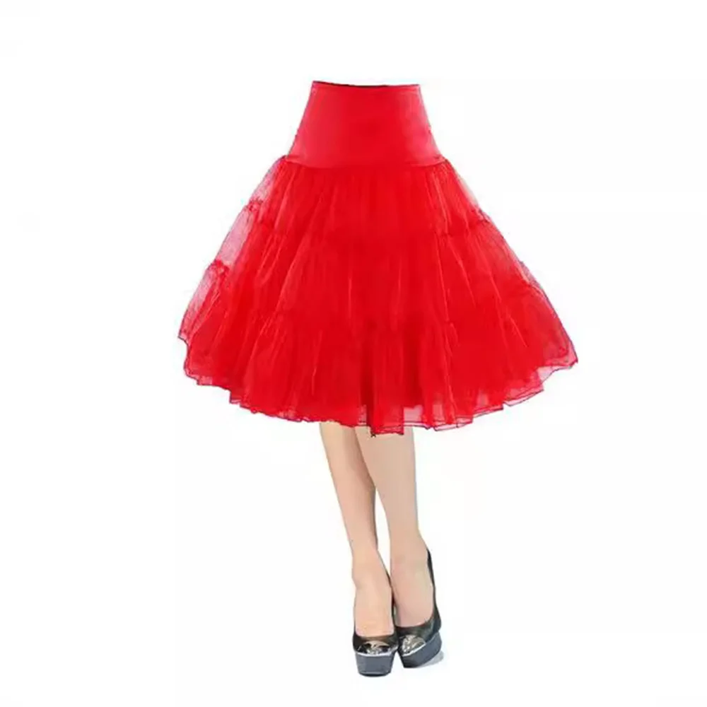 Crystal Chiffon Boneless Supporting Skirt Wedding Dress Underskirt Women Mesh Tulle Elastic Waist Soft Petticoat