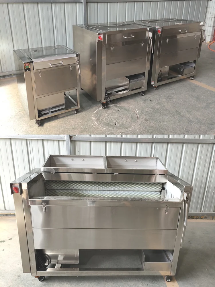 Electric Fruit Vegetable Skin Washing Peeler Automatic 200KG / H Potato Carrot Cleaning Peeling Machine Sweet Potato Ginger