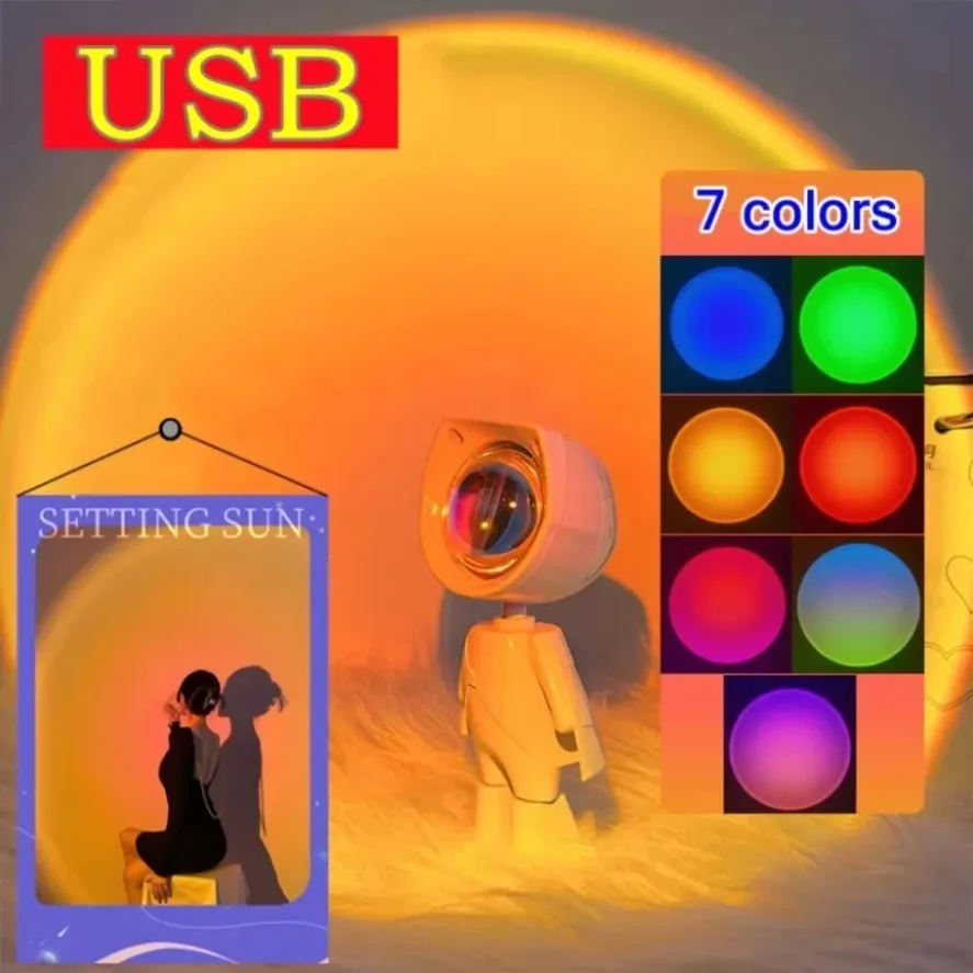 

RGB ночник, красочная светодиодная лампа на закате, атмосферное освещение для фотосъемки, декор для спальни, детский подарок, заряд проектора