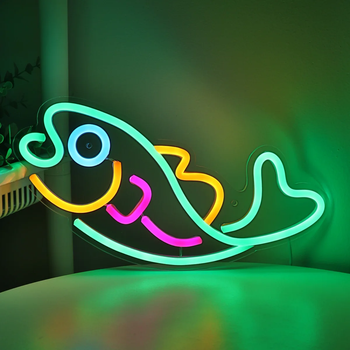 Imagem -06 - Criativo Peixe Led Wall Neon Art Sign Light Pub Clube Festa Decoração de Eventos 12.2 x 6.1 1pc