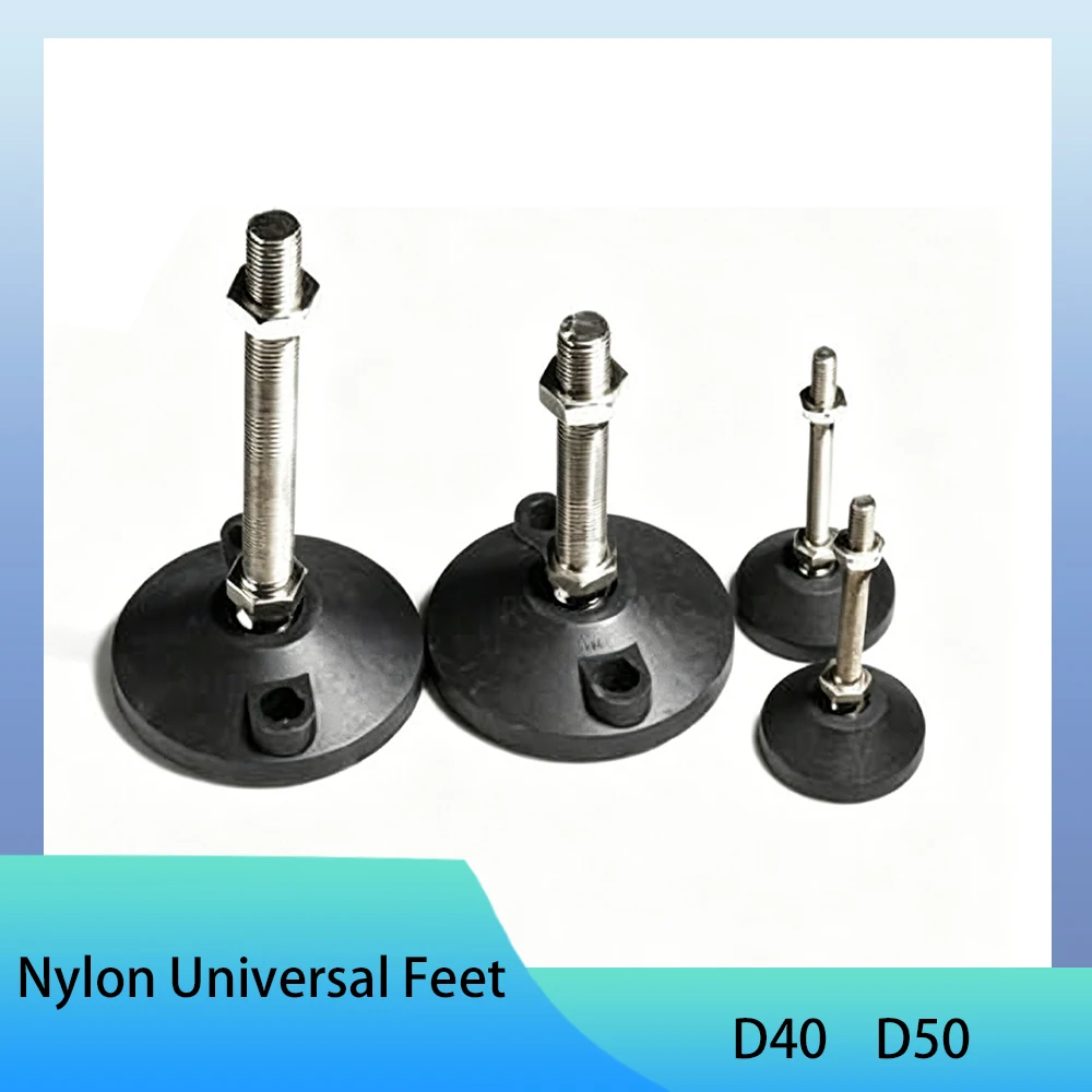 1-6Pcs Nylon Universal Leveling Feet M8 M10 M12 Rotating Base Lathe Leg Pad Table And Chair Adjustable Leveling Feet D40/D50