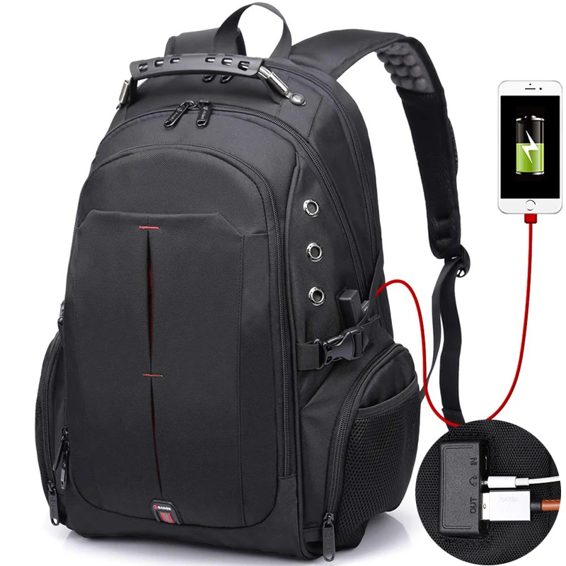 Casual Men Women backpack 17inch laptop backpack USB charge waterproof 40L travel bag Rucksack schoolbag backpack for Unisex