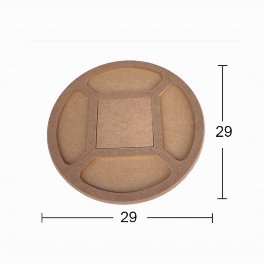 T783 Round Tiled Tray, Can Be Painted Wood Mdf Tray