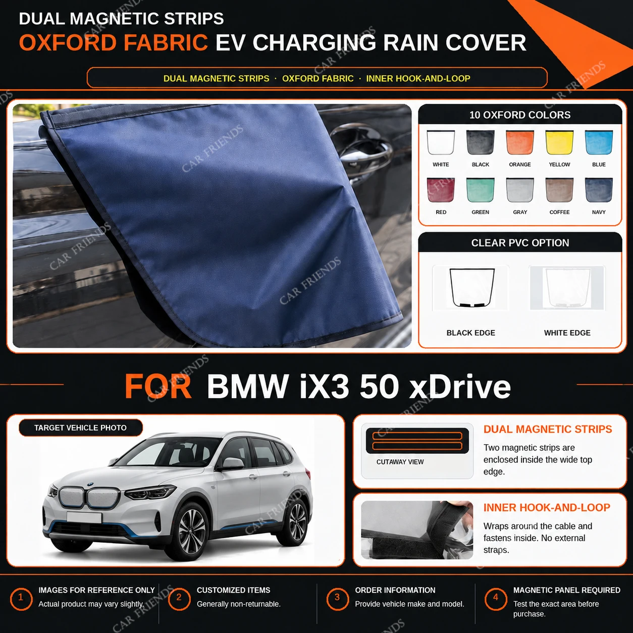 capa-de-chuva-para-porta-de-carregamento-de-veiculos-eletricos-em-tecido-oxford-para-bmw-ix3-50-xdrive-com-tiras-magneticas-duplas-repelente-a-agua-e-resistente-a-arranhoes