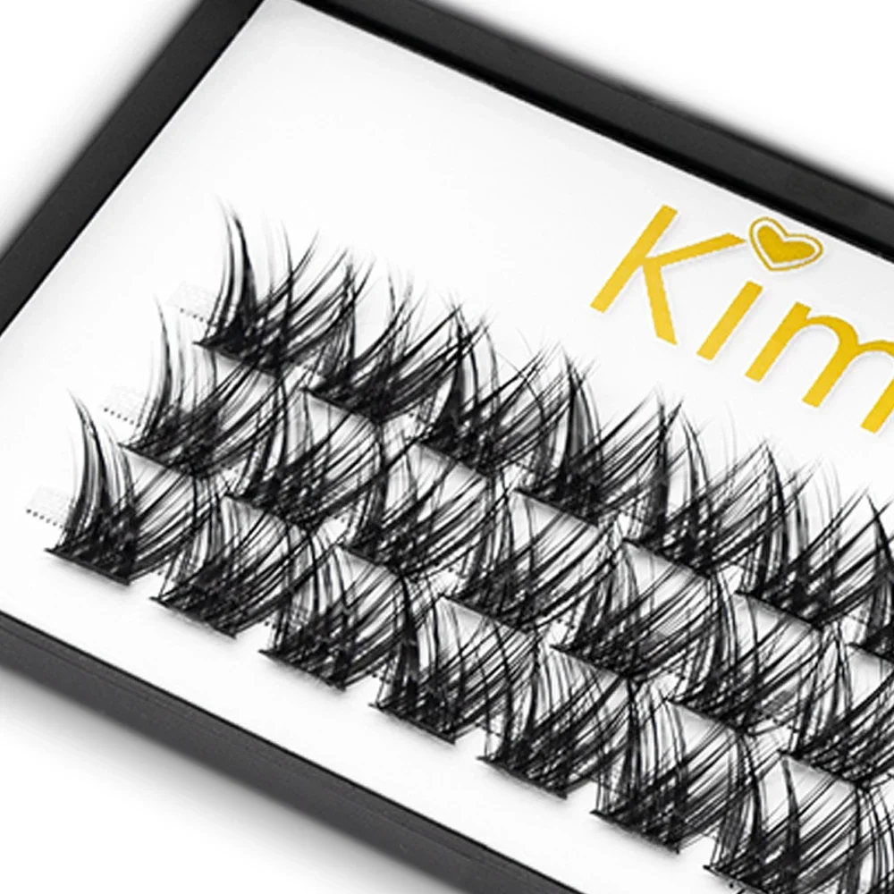 Kimcci „M J“ 30 Bündel künstliche Nerz-Wimpernverlängerung, segmentierte falsche Wimpern, natürlich, weich, DIY 3D, russisches Volumen, künstliche Wimpern