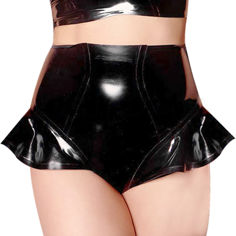 Черные сексуальные латексные трусы с юбкой, резиновые трусы с рюшами, бикини с высокой посадкой, хипстерские трусики, нижнее белье, низ в стиле ретро 198 Черные сексуальные латексные трусы с юбкой, резиновые трусы с рюшами, бикини с высокой посадкой, хипстерские трусики, нижнее белье, низ в стиле ретро 198