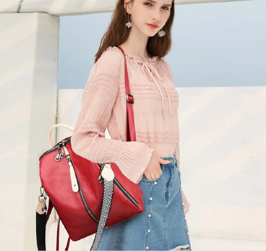 Women’s Backpack Fashion Designer High Quality Soft Leather Large Capacity Travel Shoulder Bags School Bag Ladies Backpacks