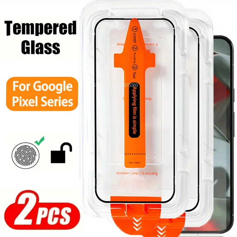 2 Stück Displayschutzfolie aus gehärtetem Glas, geeignet für Google Pixel 6a/7/7a/8/8a/8 Pro/9/9a/9 Pro XL Anti-Shock Displayschutzfolie,