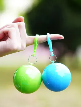 1ks barevný náhodný PVC jednorázový pláštěnka s míčem pončo pro dospělé muže a ženy průhledný celoroční přenosný dlouhý styl 6 nejlepší prodej Dámské PVC pláštěnky - №3