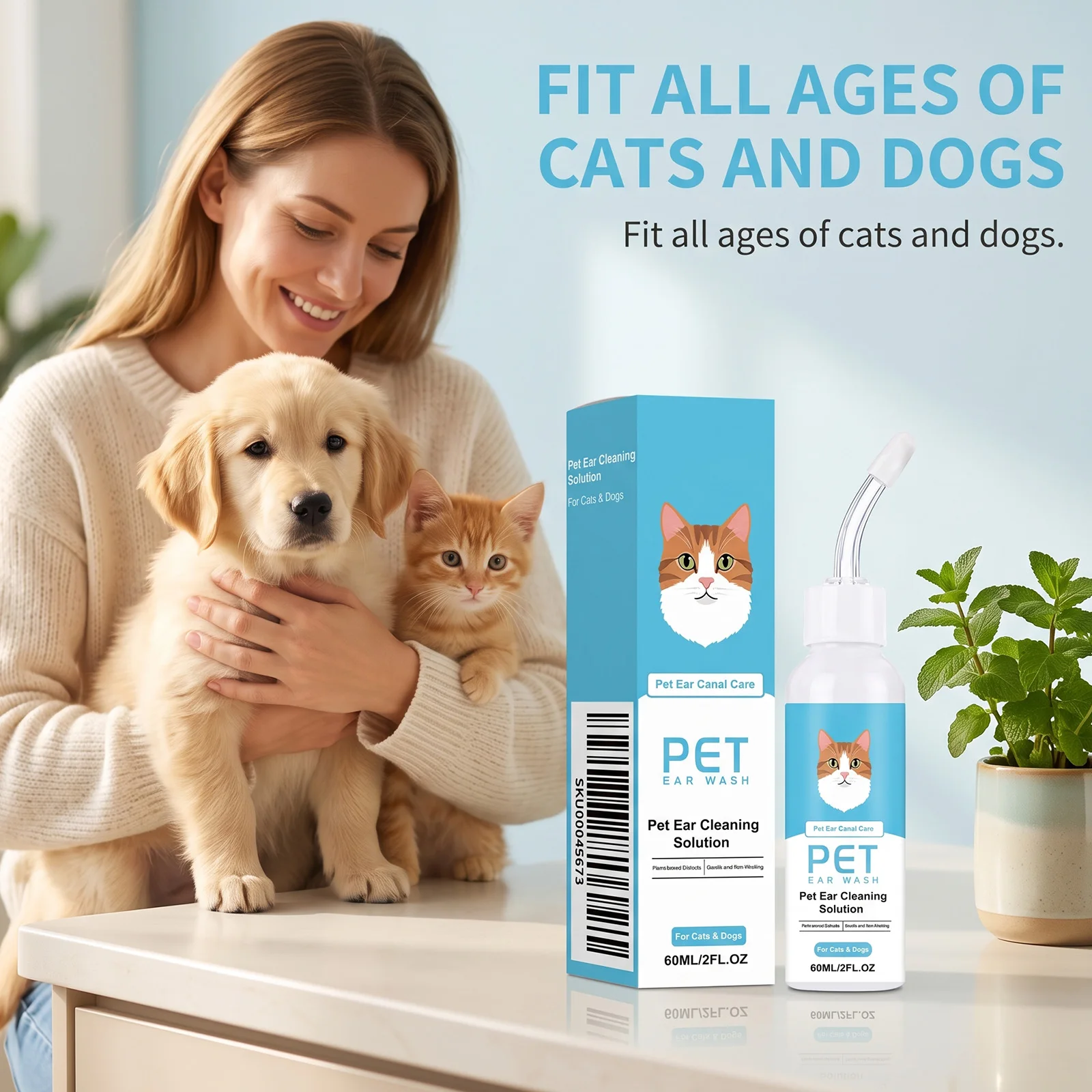 Pet Ear Cleaner Natural Botanical Extracts Deep Cleaning Soften Earwax Deodorizing Gentle For Cats Dogs Pet Ear Canal Care Agent
