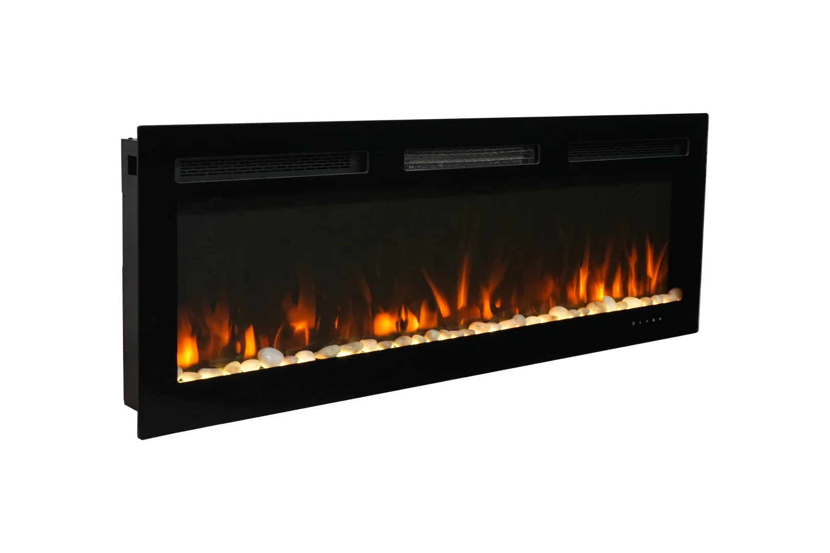 Lareira elétrica com aquecimento de 60 polegadas 1500W Inglês Instalação embutida para hotel e decoração de casa