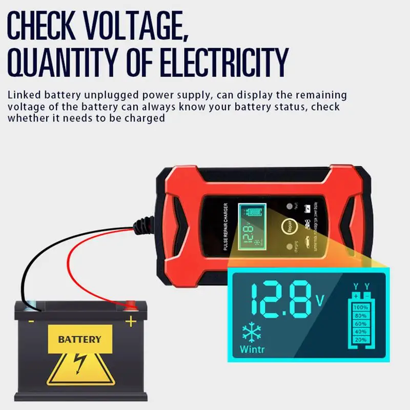 Car Battery Charger Battery Charger Automatic Trickle Charger Safety Protection 12V Battery Maintainer Trickle Charger Auto