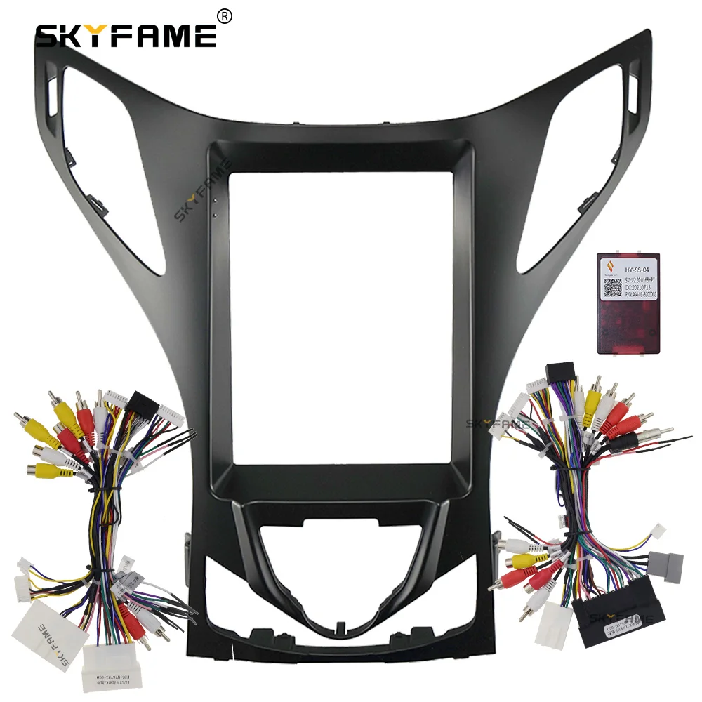 SKYFAME 9.7 Inch Car Frame Fascia Adapter Canbus Box Tesla Android Radio Dash Fitting Panel Kit For Hyundai Azera Grandeur HG
