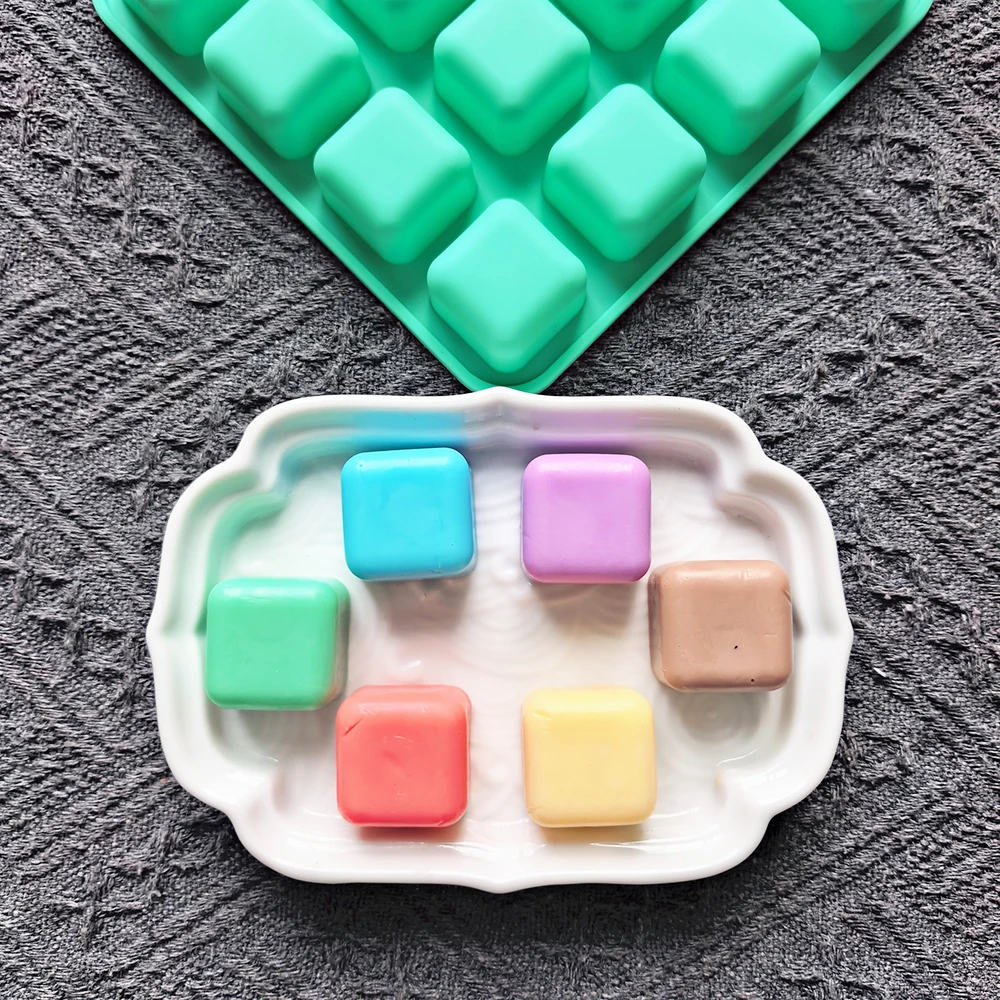 1 قطعة 16 فتحة مربعة الشكل لخبز الشوكولاتة قالب من السيليكون DIY لتزيين كعكة الشوكولاتة والحلوى #6