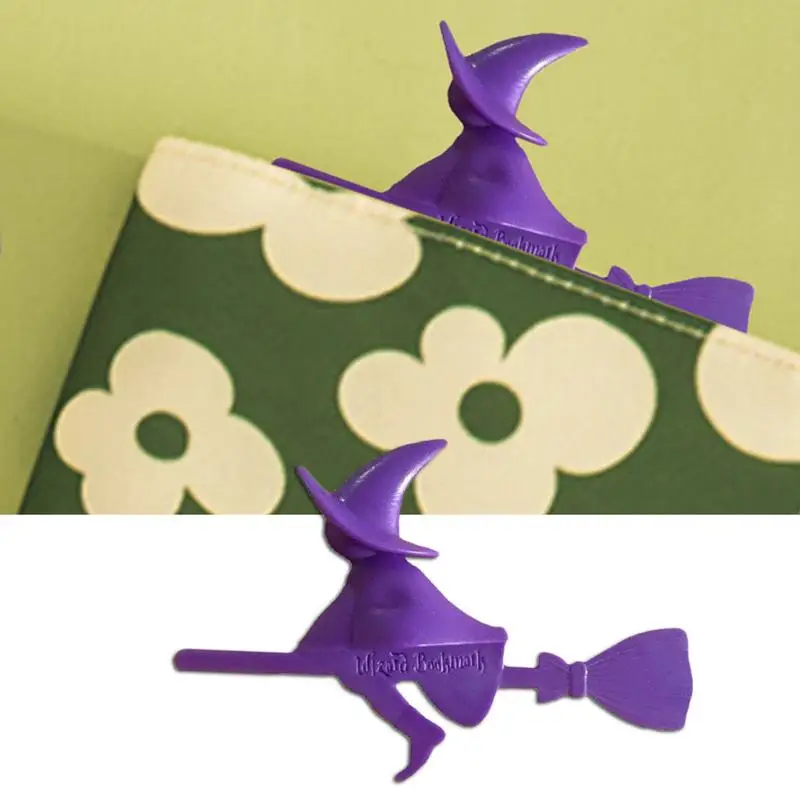 Marcapáginas de bruja estéreo 3D, papelería creativa, marcadores de libros decorativos 3D para niños, papelería para niños