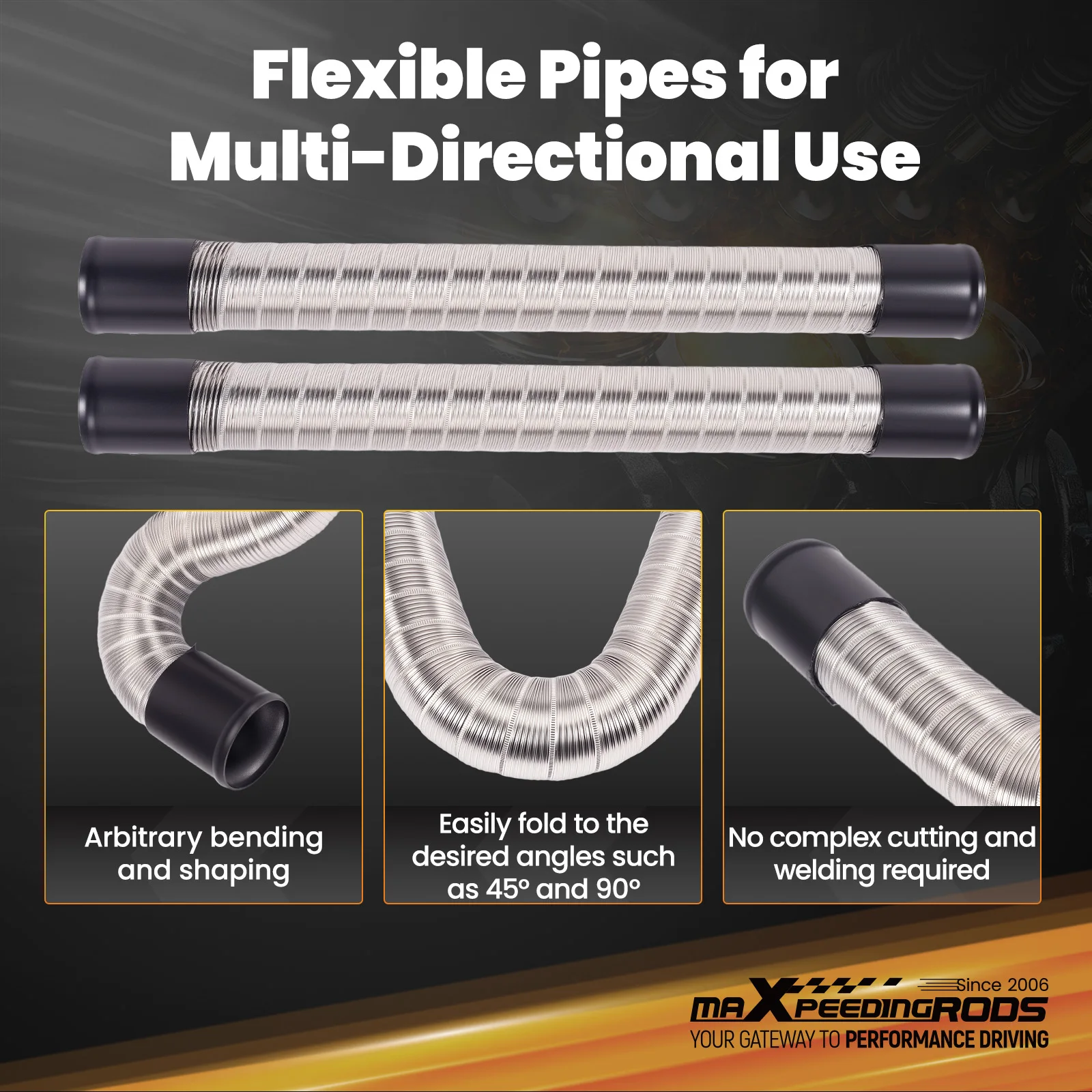 

76mm Aluminum Universal Turbo Intercooler Pipe Kit Silicone Hose T-Bolts