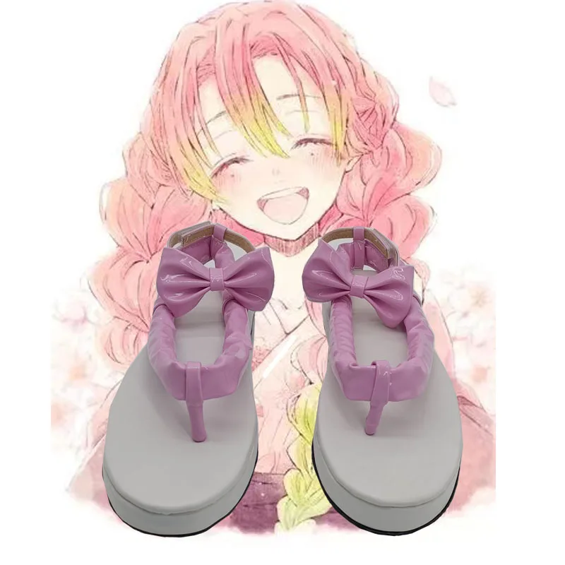 Chaussures de Cosplay Anime Demon Slayer Kanroji Mitsuri, bottes de carnaval d'halloween sur mesure pour femmes et filles