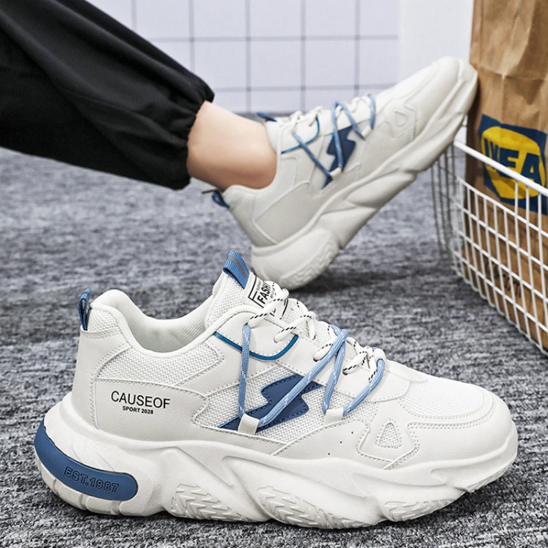 Sneakers da uomo scarpe antinfortunistiche leggere per uomo 2024 nuove scarpe Casual scarpe da papà che aumentano l'altezza suola spessa zapatos alla moda maschile