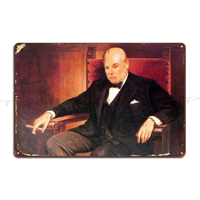 Winston Churchill Metal Wall Decor Cinema Garage Printing  Tin Sign Poster