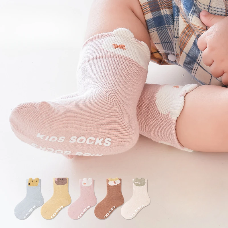 

Summer Baby Floor Socks Combed Cotton Children's Sock Cartoon Anti Slip Loose Mouth Baby Walking Sock Kids Socks Girls