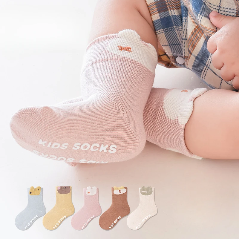 Summer Baby Floor Socks Combed Cotton Children's Sock Cartoon Anti Slip Loose Mouth Baby Walking Sock Kids Socks Girls