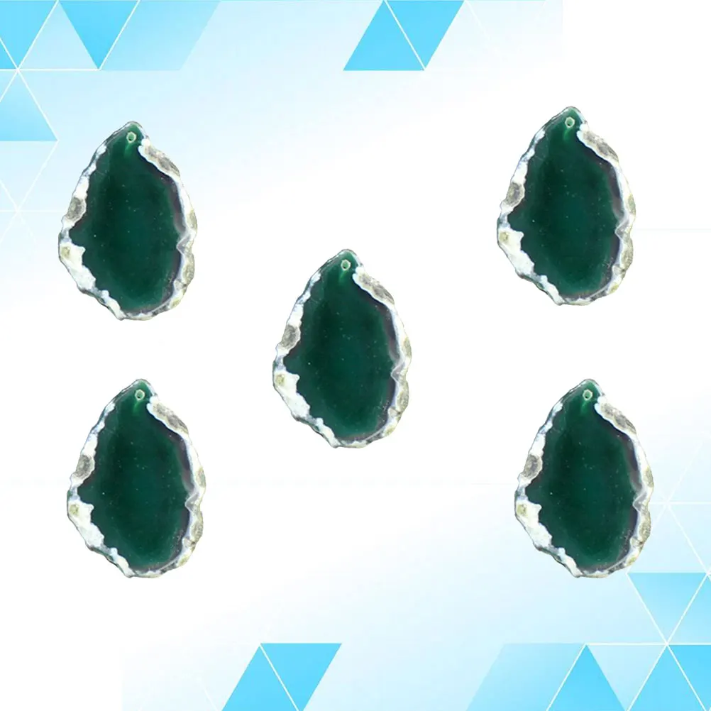 

5 pcs Agate Pendant Stone Jewelry Charm DIY Accessories Hanging Decor Stone Pendant Accessories Necklace Bracelet Craft Material