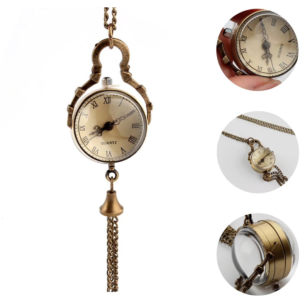 

1 шт., винтажные подвесные карманные часы на талии, прочный кварцевый механизм из сплава, цепочка, декоративный кулон, аксессуар, подвесные карманные часы