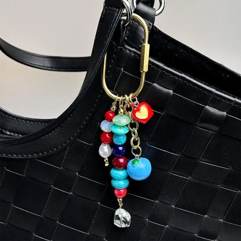 Modischer Muschel-Perlen-Anhänger Schlüsselanhänger Seil Handgefertigter Taschenanhänger Ornamente Stern-Taschenanhänger Geschenke – Detail 4