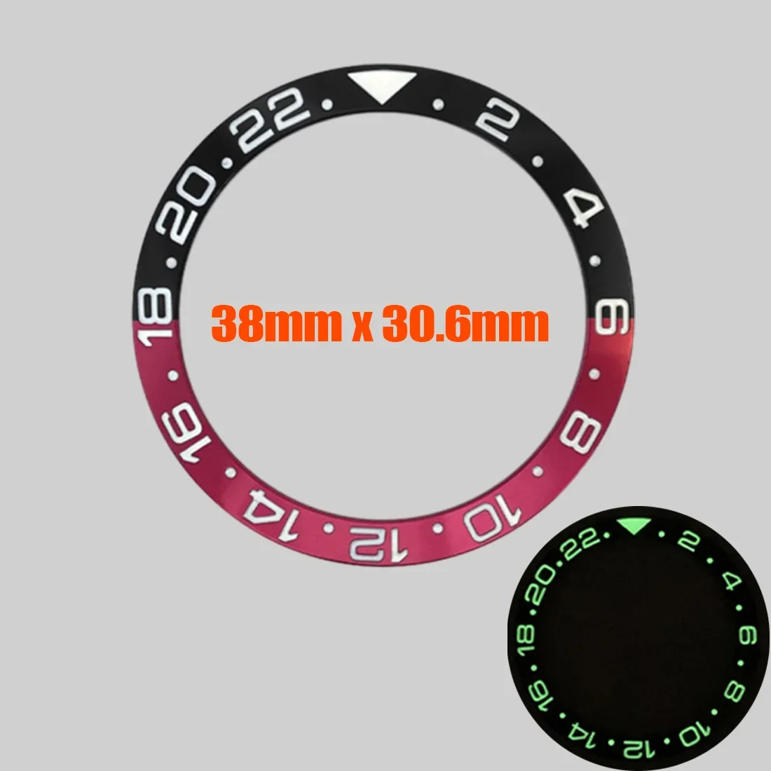 38x30.6 مللي متر ساعة الحافة إدراج صالح ل SUB SKX007 SRPD ساعة حافظة الألومنيوم الأخضر مضيئة الأزرق مضيئة منحني ساعة الحافة الدائري #1
