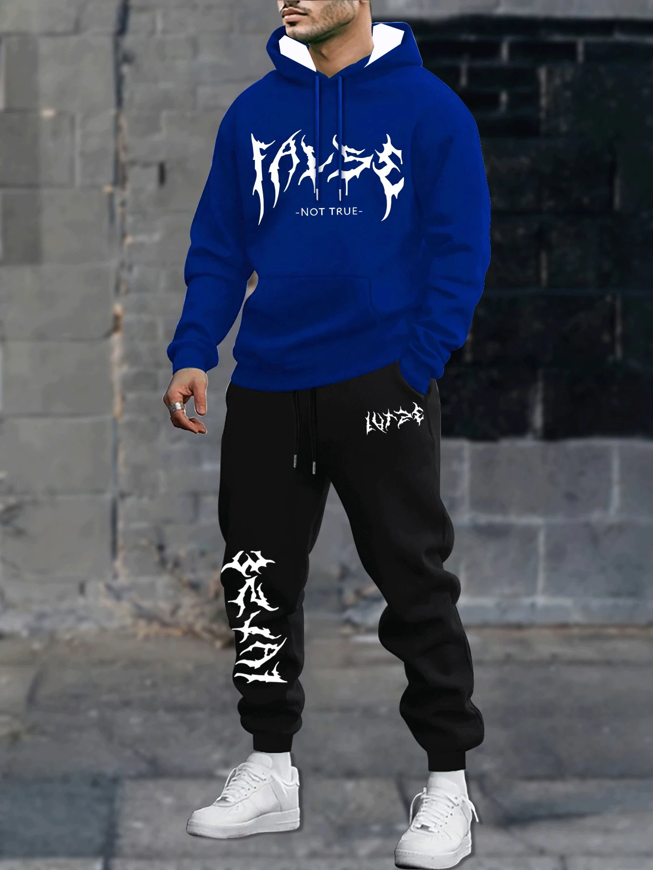 

2025-26, модный осенне-зимний комплект с капюшоном в американском стиле Y2k, мужская 3D негабаритная мужская толстовка с капюшоном для взрослых, комплект из 2 упаковок