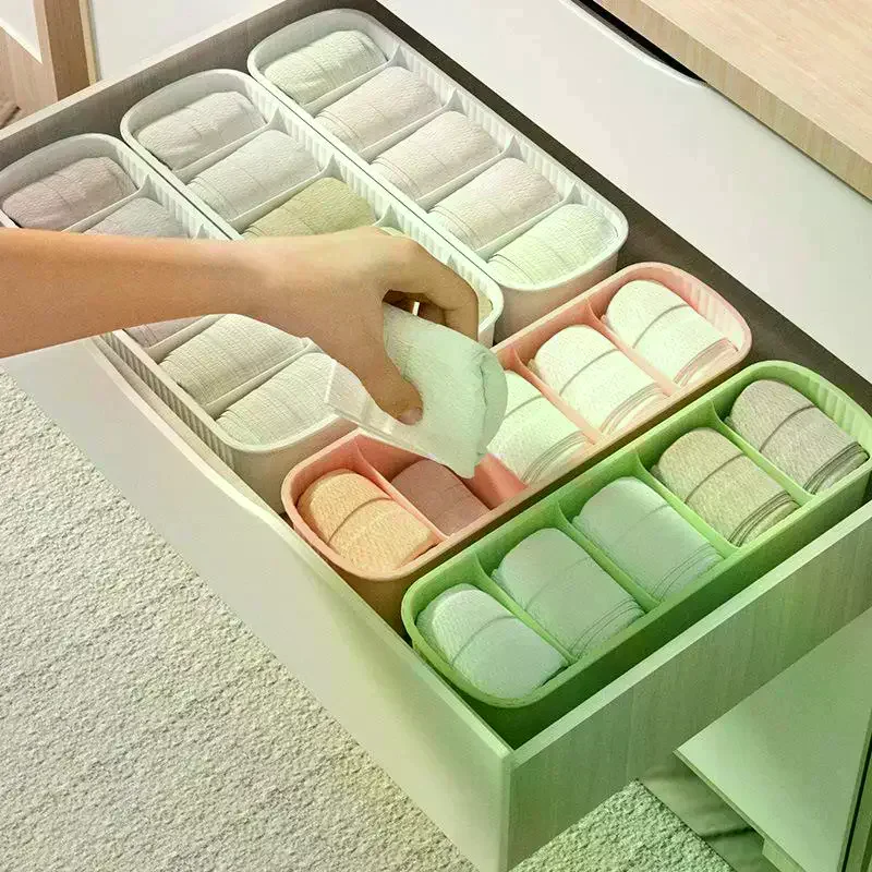 5 Grid Compartment Writing Case Durable Superposable Storage Baskets Multifunctional Large Capacity Commodity Shelf Stationery