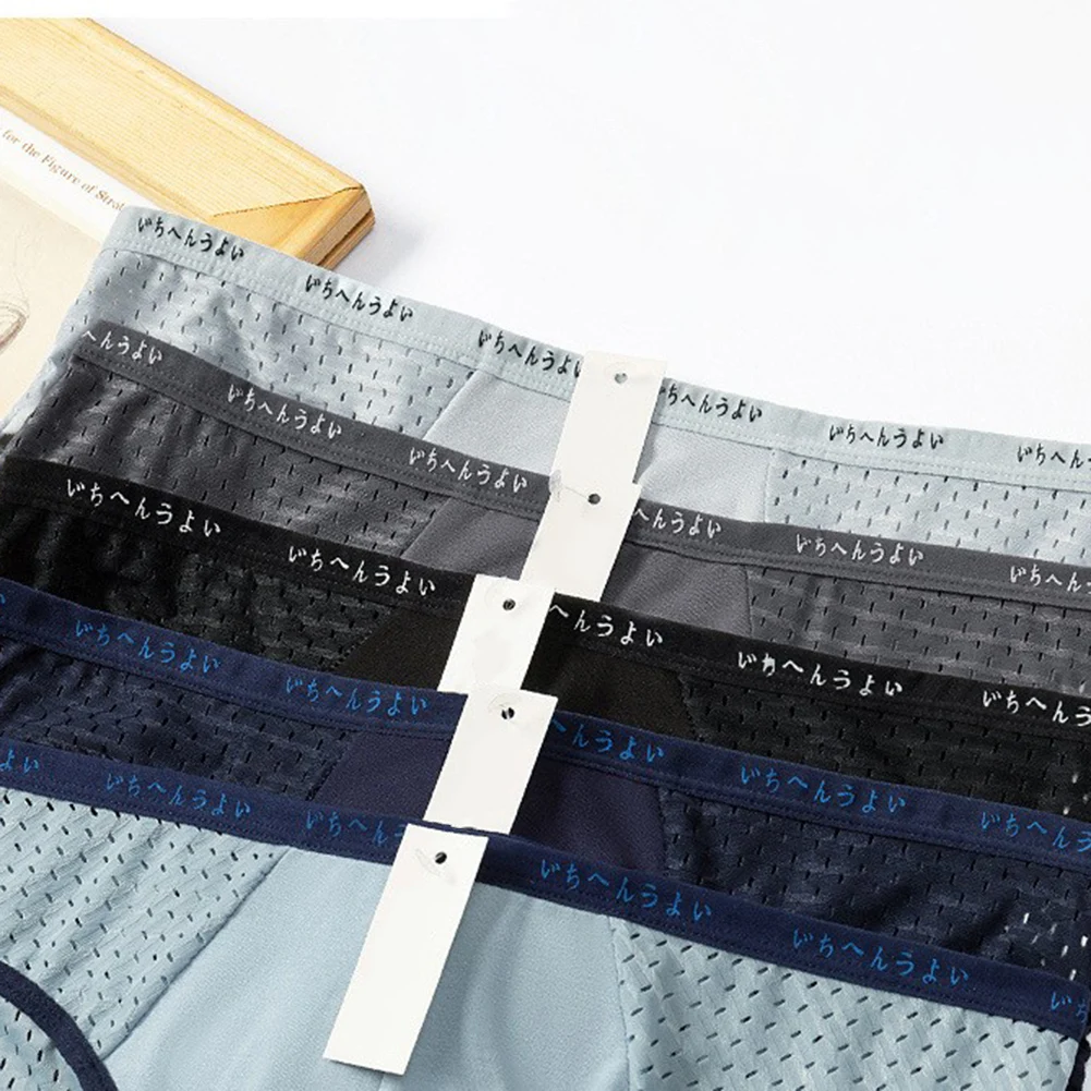Men Mesh Ice Silk Brief Breathable Bulge Pouch Mens Sexy Underwear Solid Hollow Panties Sexy Accessories Hot Lingerie Fashion