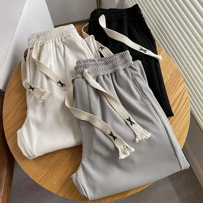 Ultra-thin Ice Silk Pants Men's Summer Tide Brand Trend All-match Handsome Drape 5XL Size Loose Fat Casual Pencil Pants