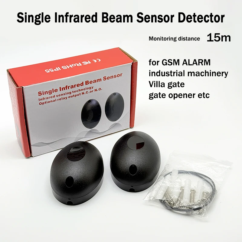

New IP55 Waterproof Active Photoelectric Single-beam Infrared Sensor Obstacle Detector automatic gate Anti-theft Alarm System