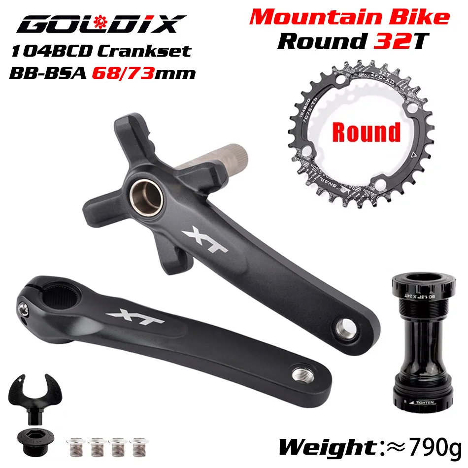 XT MTB Crankset 104BCD crown 170mm/175mm Crank Narrow Wide Chainring 32/34/36/38T Mountain Bicycle Crank With Bottom Bracket