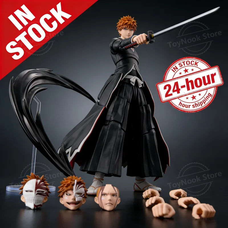 

Отправка в течение 24 часов. В наличии. Фигурка BLEACH SHFiguart SHF Kurosaki Ichigo Getsugatensho из ПВХ, коллекционная модель, игрушка.