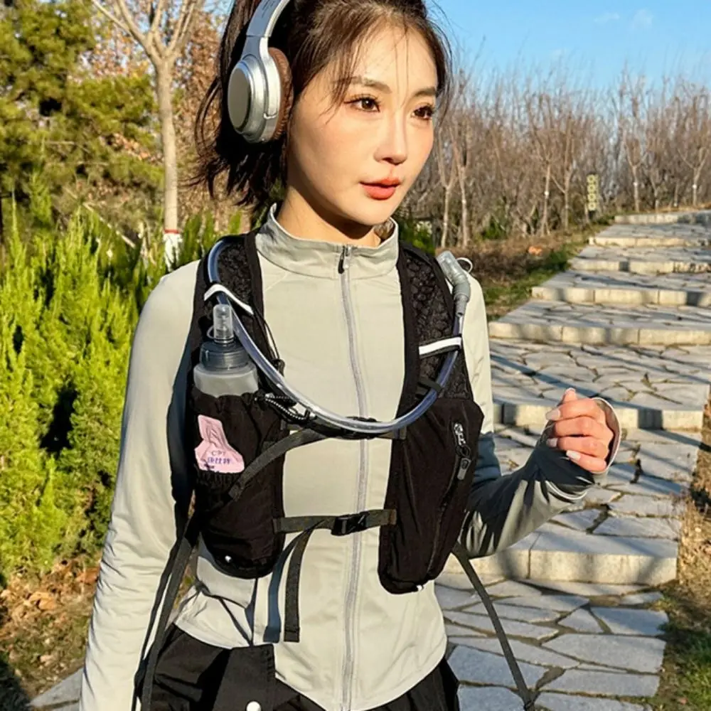 Nylon Hydration Backpack Breathable Vest Style Trail Running Backpack Lightweight Multiple Pockets Marathon Backpack