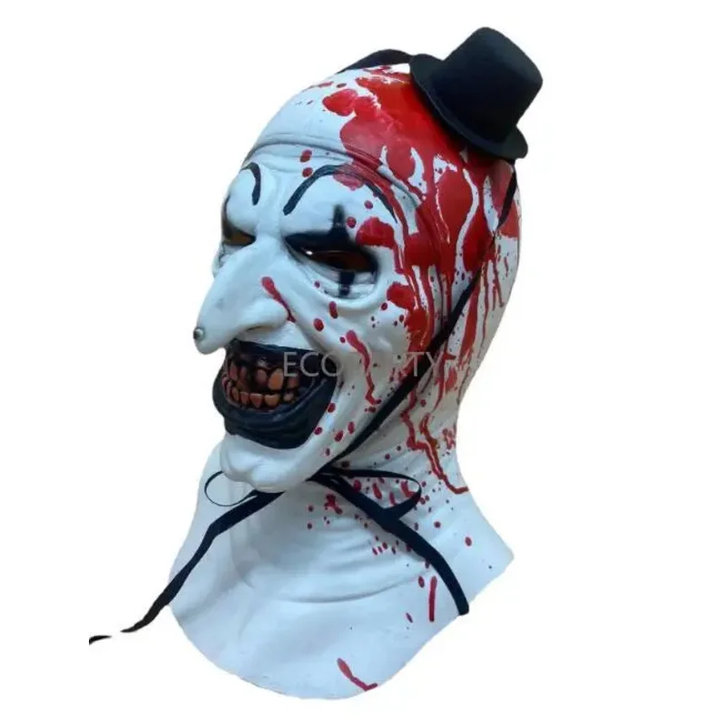 قناع المرعب الدموي التأثيري رعب مخيف شيطان الشر الجوكر قبعة اللاتكس خوذة زي الحفلات الدعائم ماسكارا الهالوين om[8