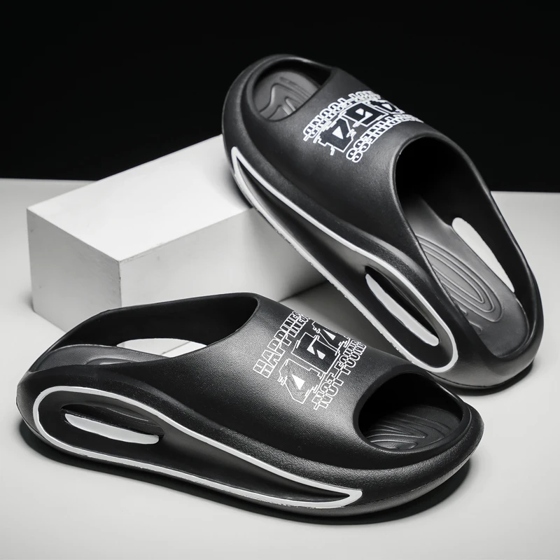 

Comfortable Men's Eva Slippers, Indoor Non-Slip Thick-Soled Bathroom Slippers, Breathable Quick-Drying Beach Sandals