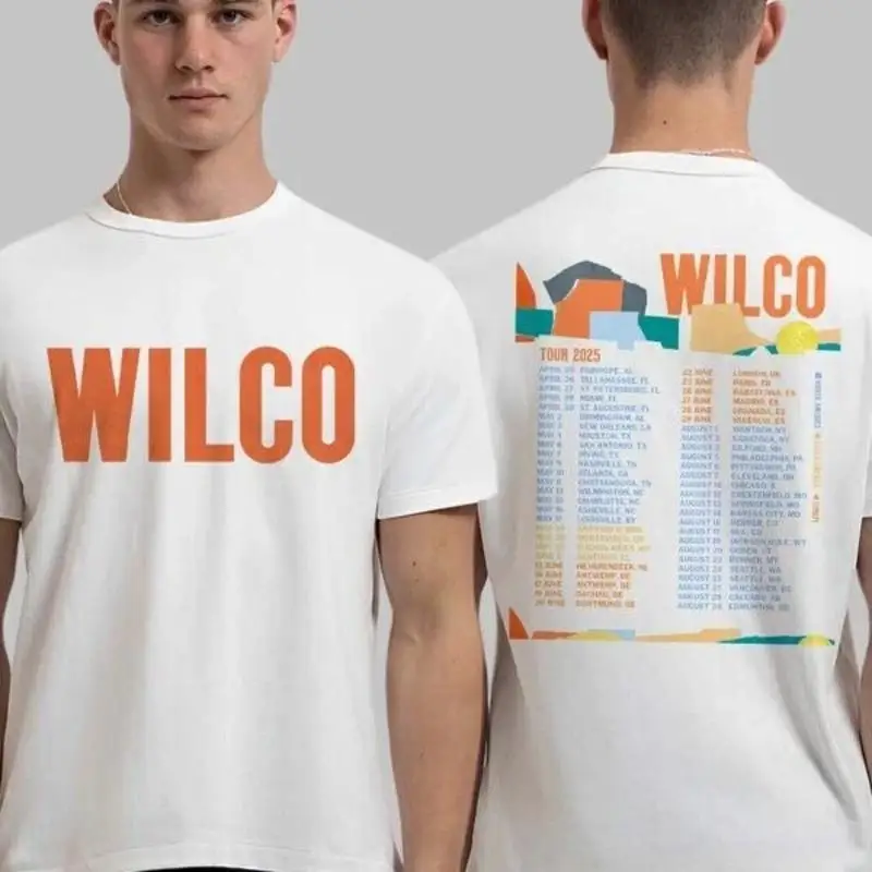 Wilco World Tour 2025 مواعيد الجولة على الوجهين E.ssential تي شيرت مروحة هدية حجم S-3X