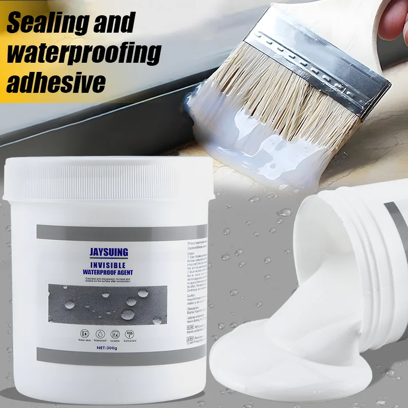 30/300g Waterproof Coating Sealant Agent With Brush Roof Bathroom Repair Glue Transparent Paste Glue Home Repair Sealant