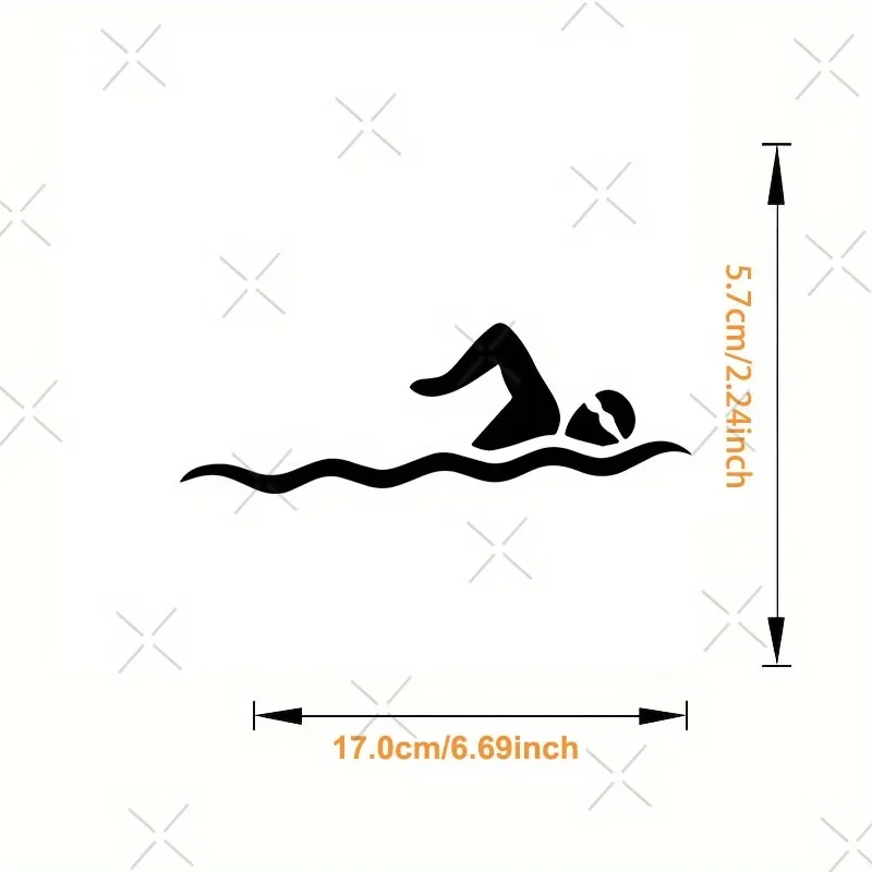 Water Sports Diving Swimming Sticker Waterproof Vinyl Decal Car Body Window Bumper Auto Decoration Accessory
