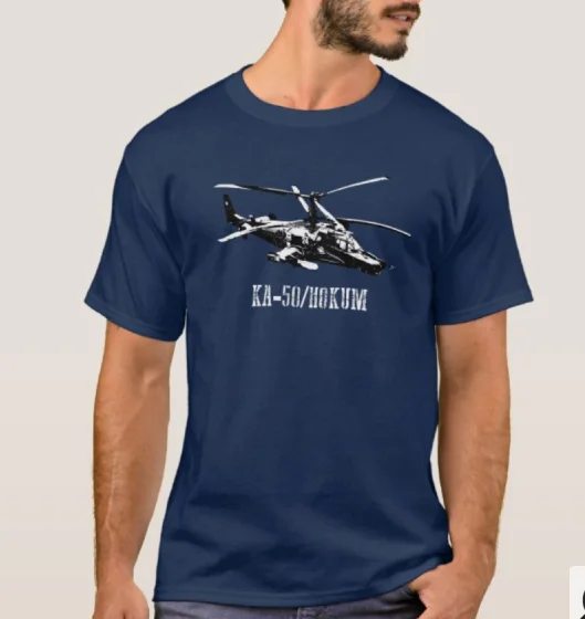 Orosz KA-50 Ágcsernyő Cápa Helikopter Nehézfegyverzetű helikopter t-shirt. Födémgerenda Pamut Rövid távú Ingujj o-neck mens T Ing Új S-3XL