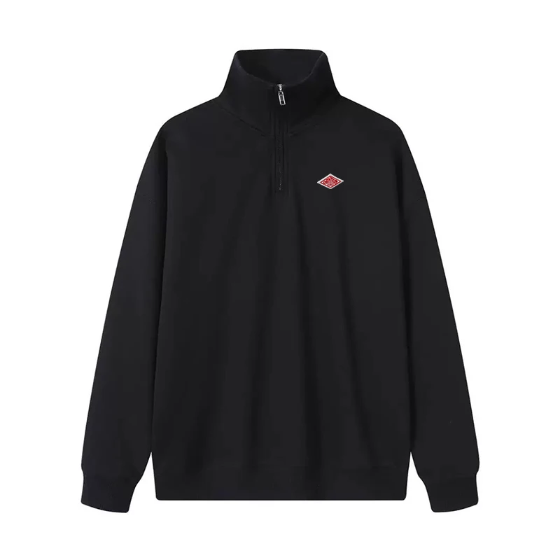 Hot Sales Korean Autumn Embroidery Casual Men Women Long Sleeve With Zip Up Hoodie Turtleneck Tracksuit Tops High Quality