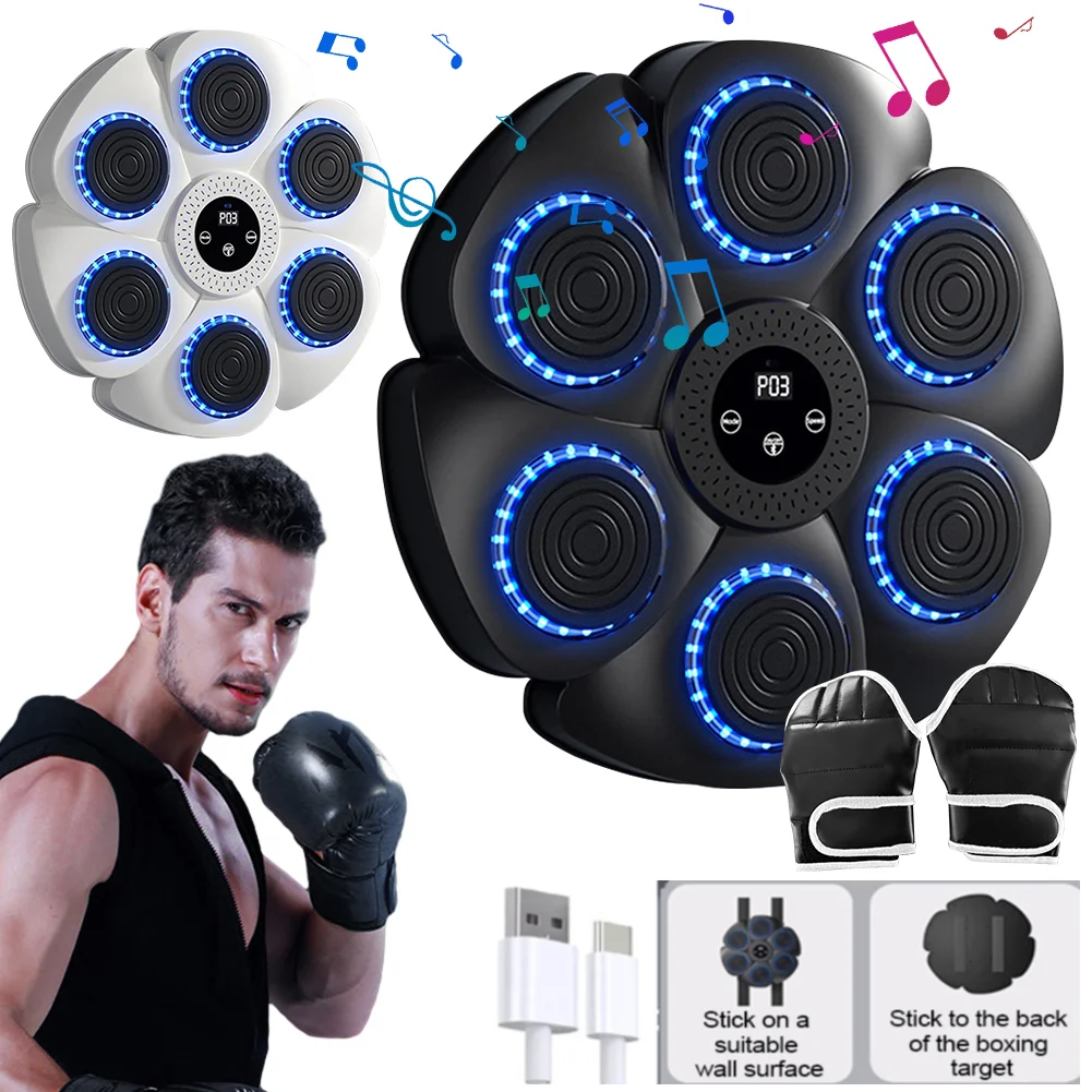 Máquina de boxe de música inteligente para adultos/crianças esportes fitness boxe trainer exercício em casa treinamento de resposta boxe alvo de parede