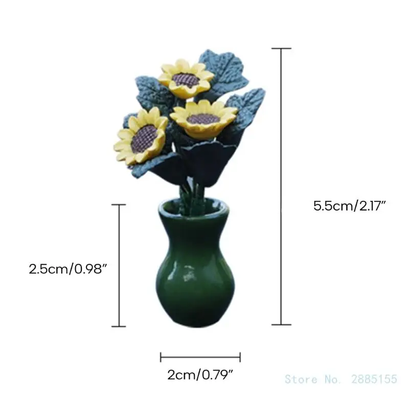 Car Interior Decoration Mini Sunflower Vase Auto Center Console Rearview Mirror Ornament For SUV Accessories Woman Gifts