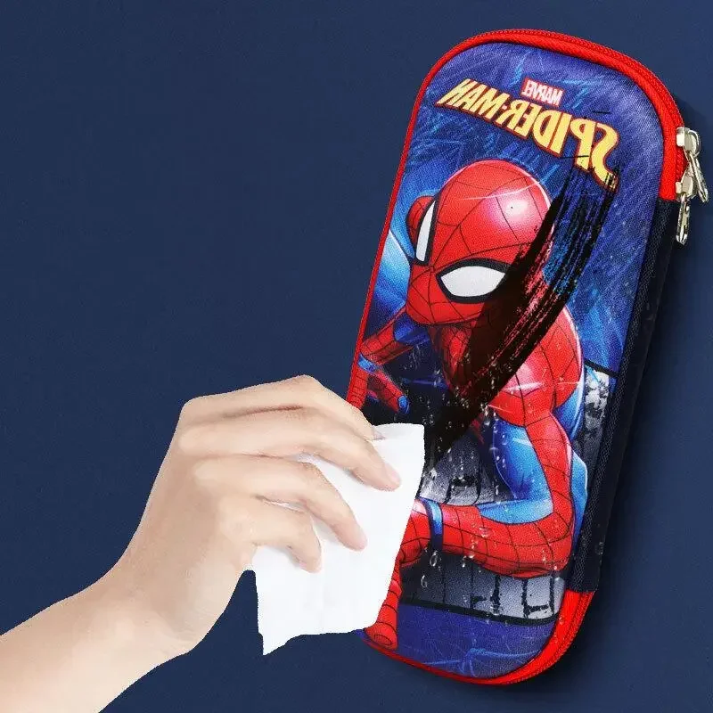 Marvel Spiderman Pencil Case Handsome Cartoon Iron Man Captain America High-capacity Bilayer Pencil Box School Supplies Gifts