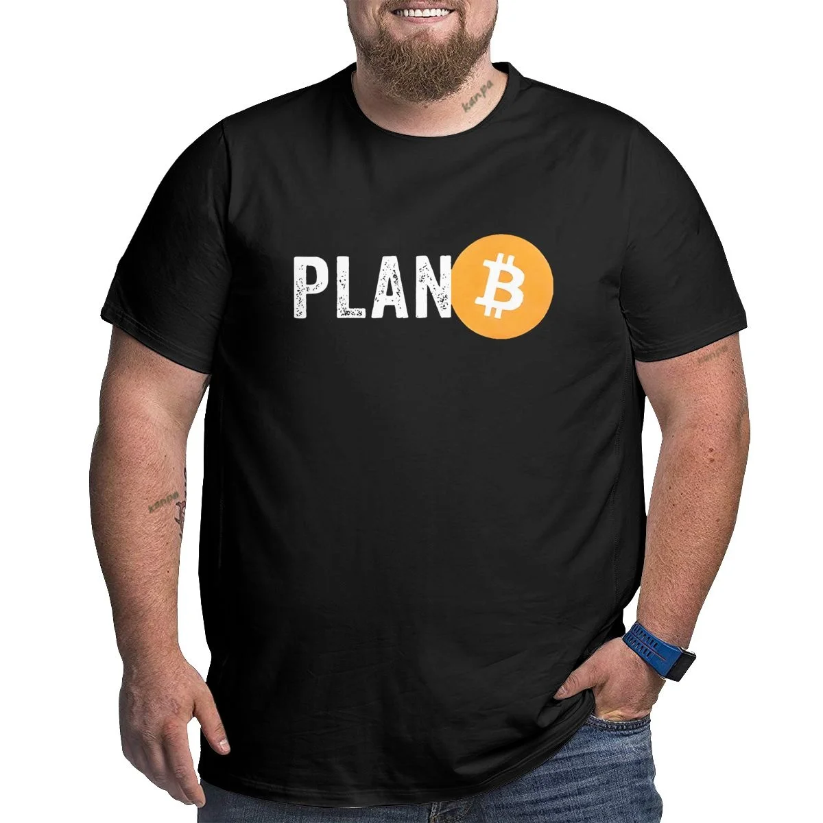 Plan B Bitcoin Men's Plus Size T Shirts Oversize Cotton Graphic T-shirts Man Big and Tall 1XL-6XL Top Tees Loose Large Clothes